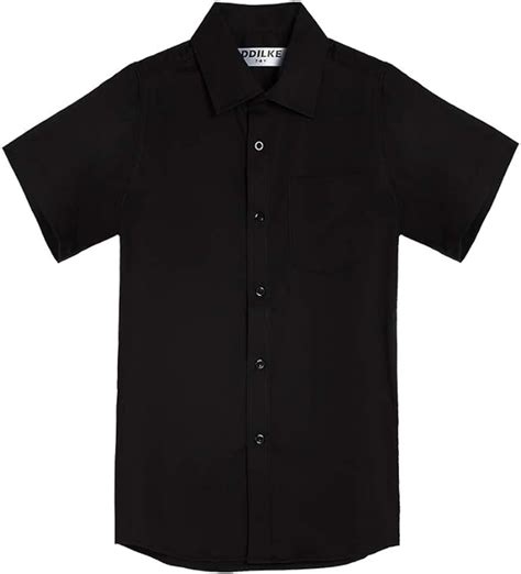 Boys School Shirt Short Sleeve Uniform Shirts Solid Regular Fit