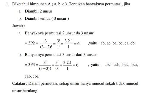 Contoh Soal Permutasi Dengan Unsur Yang Sama Pembahasan Permutasi Unsur