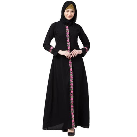 Abaya Online Buy Embroidered Front Open Abaya At