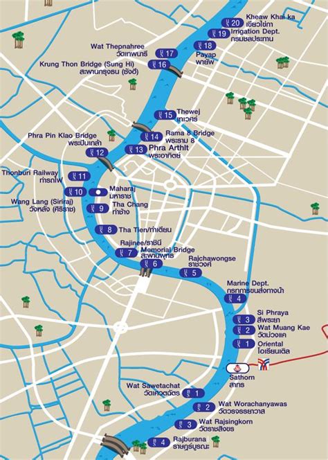 Bangkok Perahu Kanal Peta Bangkok Kanal Map Thailand