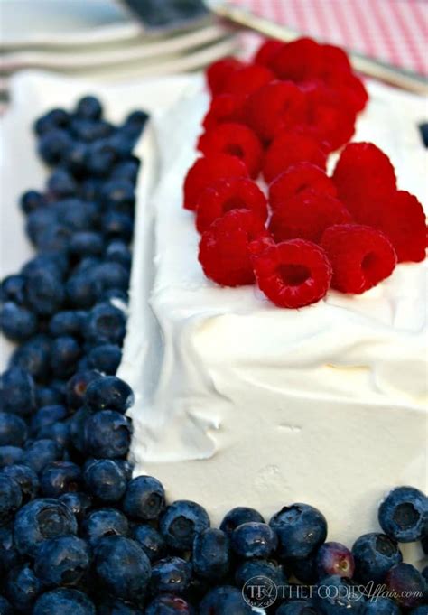 Raspberry Sorbet Cake With Fresh Blueberries And Whipped
