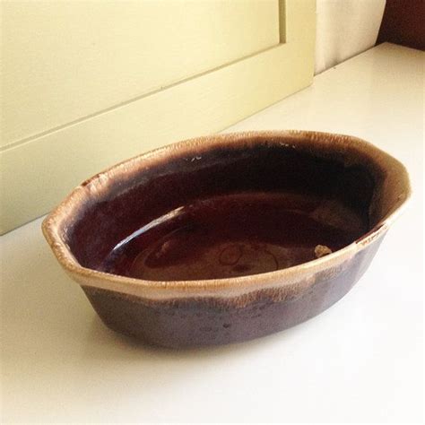 Vintage Mccoy Brown Dripware Oval Casserole Dishmccoy Stoneware