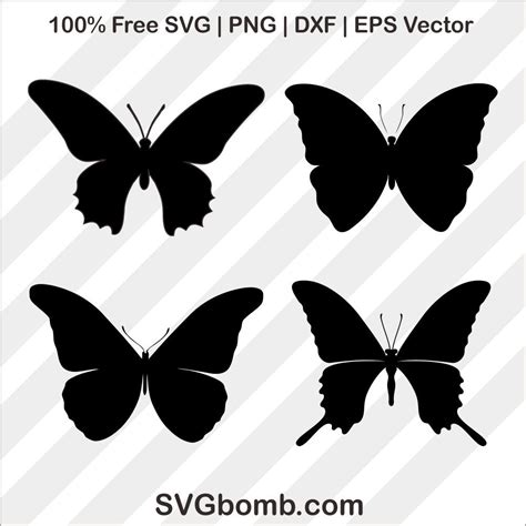 Butterfly Set SVG Cut File Fairy Silhouette, Silhouette Stencil