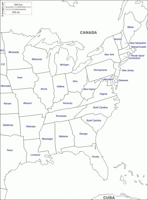 Printable Map Of East Coast Printable Maps