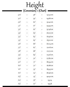 Transform 146 centimeters in feet (146 cm to (ft. Height conversion chart. ' feet " inches | Foot chart, Cm ...