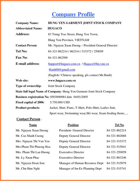 4 Company Profile Template Doc Company Letterhead Company Profile