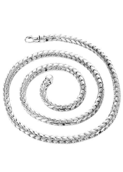 14k White Gold Chain Solid Franco Chain Frostnyc