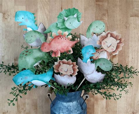 9 Dinosaur Baby Centerpieces Nursery Baby Shower Party Etsy