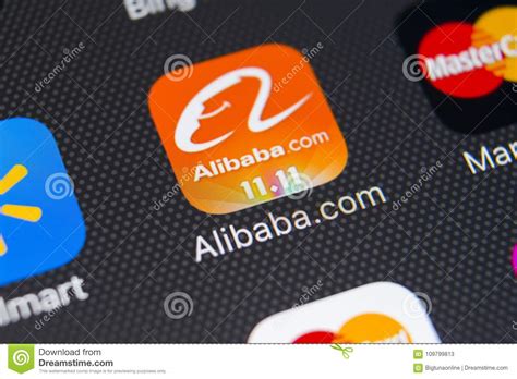 Alibaba Application Icon On Apple IPhone X Smartphone Screen Close-up. Alibaba App Icon. Alibaba ...