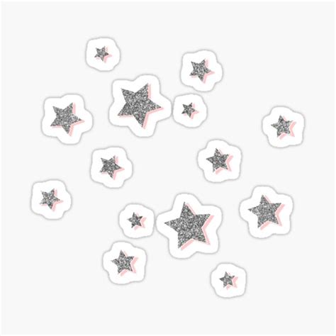 Pink Glitter Stars Assorted Size Pack Sticker For Sale By Meganchloe