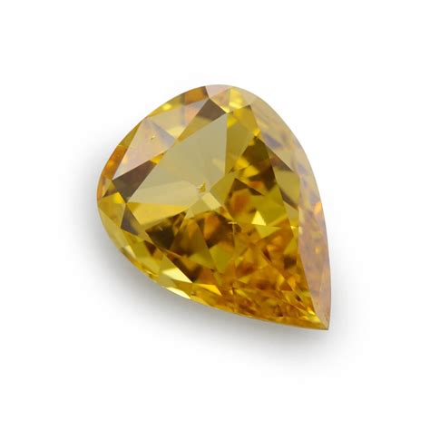 105 Carat Fancy Vivid Yellow Orange Diamond Pear Shape