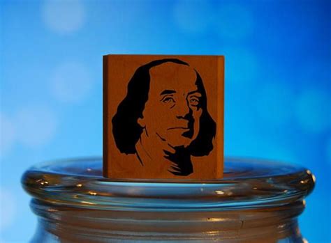 Benjamin Franklin Rubber Stamp Mounted Wood Block Art Stamp Etsy