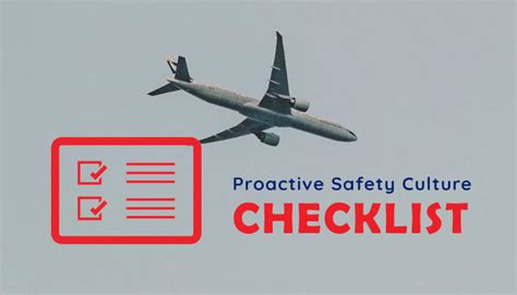 Checklist For Proactive Safety Culture In Aviation Sms Programs With
