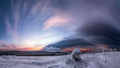 Wallpaper Sunlight Landscape Sunset Nature Sky Snow Winter