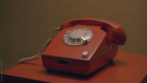 Anonymous Woman Making A Telephone Call On The Retro Landline Phone