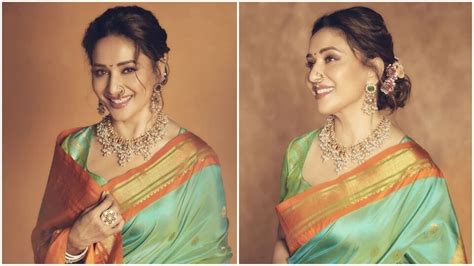 Madhuri Dixit Charms Her Way Into Our Hearts In Silk Saree Perfect For