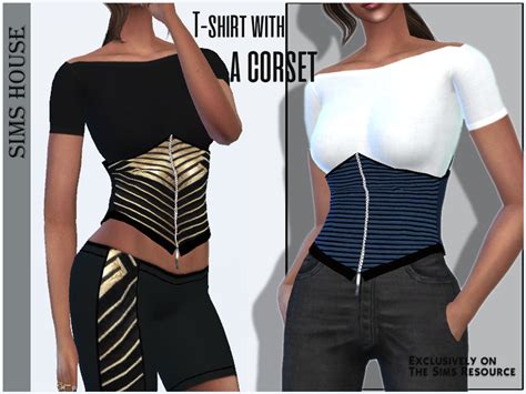 T Shirt With A Corset By Sims House At Tsr Sims 4 Updates