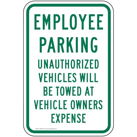 Employee Parking Sign Pke 22130 Parking Reserved