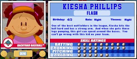 Backyard baseball is a free online sports game that you can play here on 8iz. Backyard Sports Player Profile 25 of 30: Kiesha Phillips ...