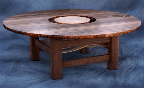 Handmade Round Dining Table Or Conference Table With 10 Chairs By Earl