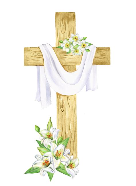 Easter Cross Clipart Watercolor Wood Cross Cross Clipart Etsy