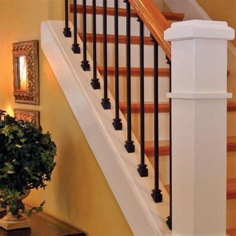 Stair Parts In X In Matte Black Metal Baluster I B HD D The Home Depot Stair