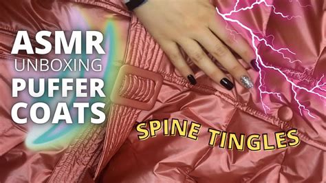 Asmr Unboxing Puffer Coats No Talking Spine Tingles Nylon Crunch Scratching Nails Noize