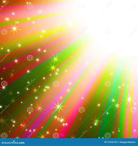 Colorful Suns Rays With Stars Stock Photos Image 13166123