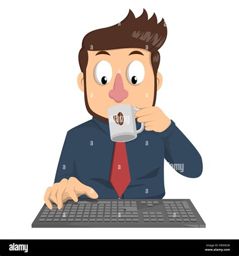 Business Man Drink Coffee Stock Vector Art And Illustration Vector Image