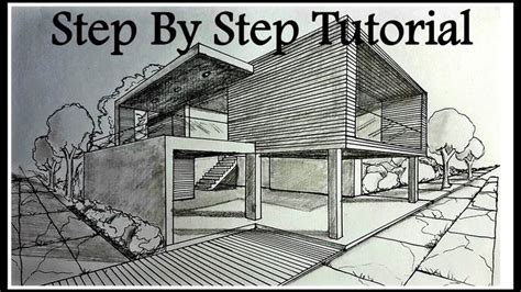 How To Draw A House In Two Points Perspective Step By Step Drawing A