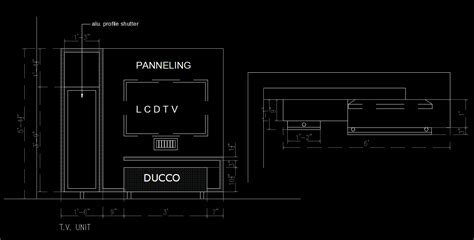 Tv Unit Cad Drawing Is Given In This Cad Drawings Download This Cad