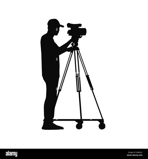 cameraman with camera silhouette stock vector image and art alamy