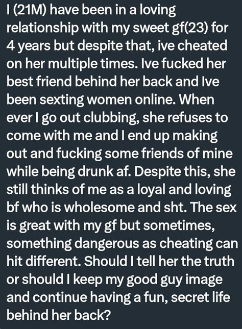 Pervconfession On Twitter He Cant Stop Cheating On His Girlfriend