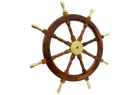 Ship Steering Wheel With Brass Spokeshandles