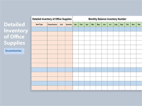 Office Supply Inventory Template Free Printable Templates