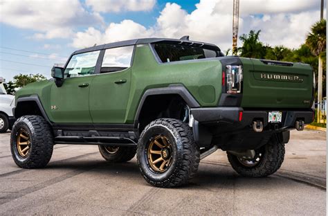 Soflo Customs Builds A Wild Lifted Military Style Gmc Hummer Ev