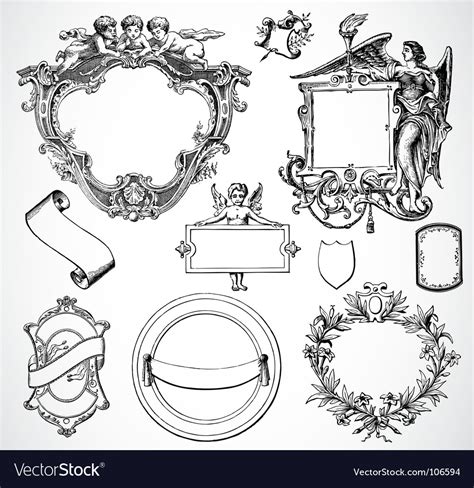 Set seamless pattern in victorian style. Victorian ornament set Royalty Free Vector Image - VectorStock