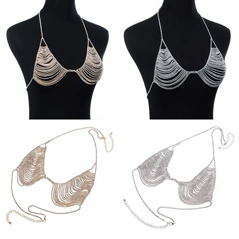 buy fashion lady sex jewelry body silverandgold color chain necklace from