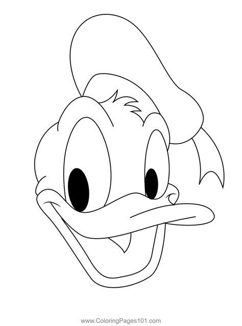 Donald Duck Face Coloring Page For Kids Free Donald Duck Printable