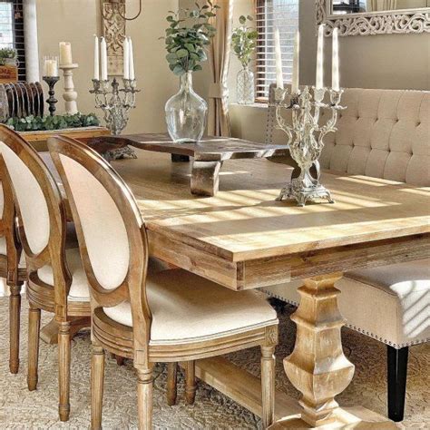 What starts out as a classic round table for four converts into an accommodating oval shape comfortably seating up to six by merely adding the leaf as the occasion warrants. Bradding Natural Stonewash Dining Tables | Dining chairs ...
