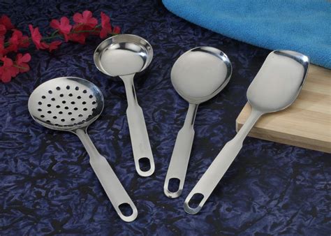 Buy Pro Bullion 4piece Silver Stainless Steel Cooking Spoon Set Silver