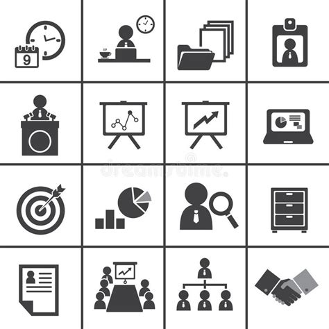Organization And Business Management Icon Set Stock Vector Image