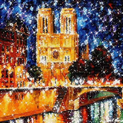Paris Night Background Fond Glitter Dolceluna Animated Paris