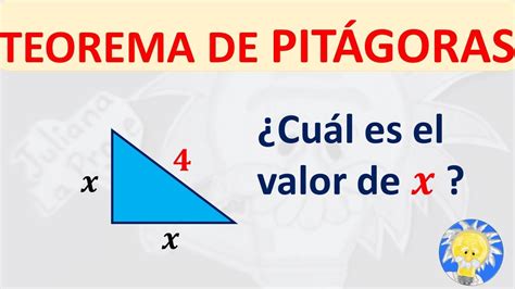 📐 Teorema De PitÁgoras Halla Los Catetos De Valor X Conociendo La