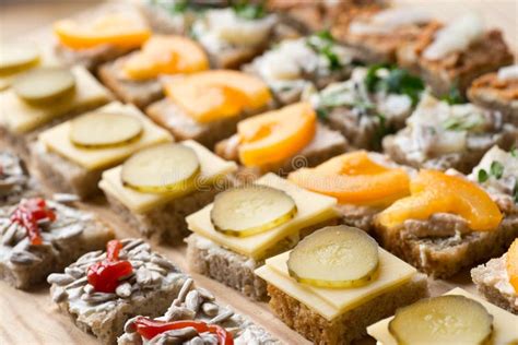 Canapes Variety Of Finger Food Stock Image Image Of Catering Fresh