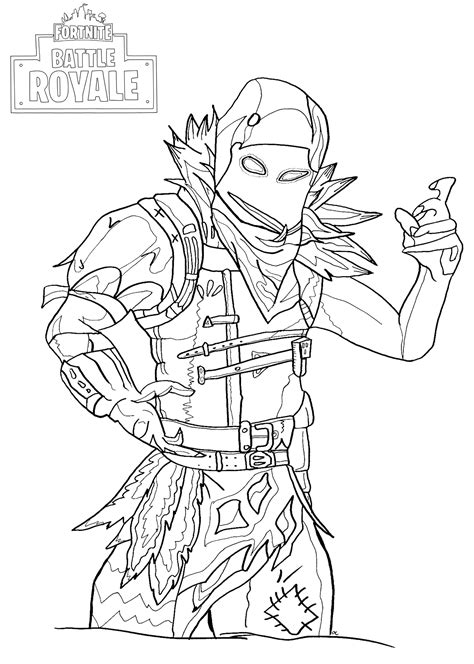 Fortnite Coloring Raven Pages Skin High Res Sketch Coloring Page