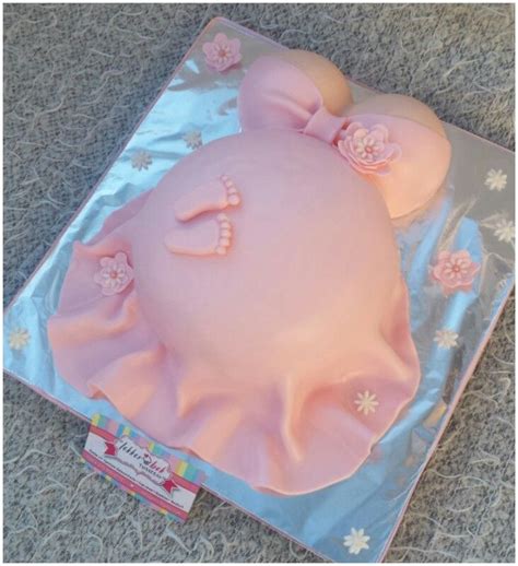 Pregnant Belly Cake In Soft Pink Pregnant Belly Cakes Belly Cakes