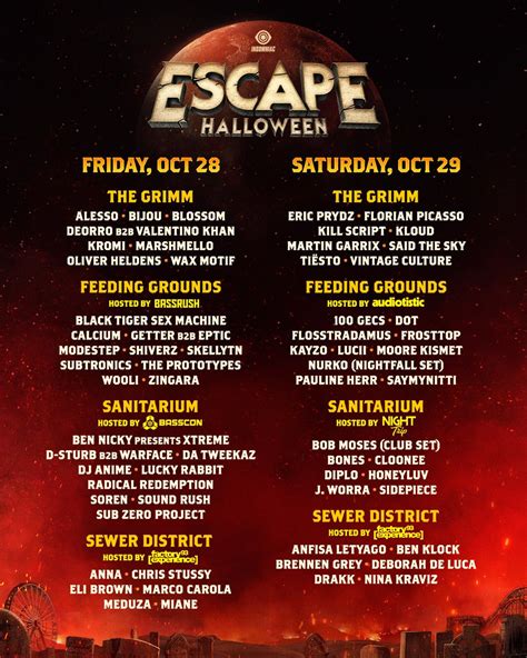 Escape Halloween 2022 Lineup Tickets Photos Schedule Stages
