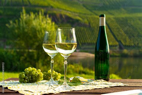 Famous German Quality White Wine Riesling Produced In Mosel Wine Regio