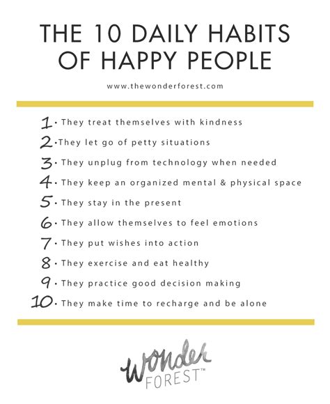 The 10 Daily Habits of Happy People - Wonder Forest